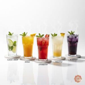 All Mojitos (Classic Virgin, Mango, Strawberry, Pineapple, and Blueberry)